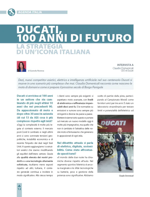 Intervista a Claudio Domenicali, CEO di Ducati Gioia e Guenda