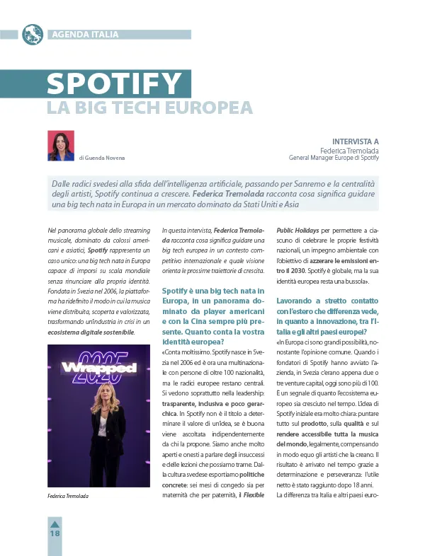 Intervista a Federica Tremolada, General Manager - Europe di Spotify Gioia e Guenda